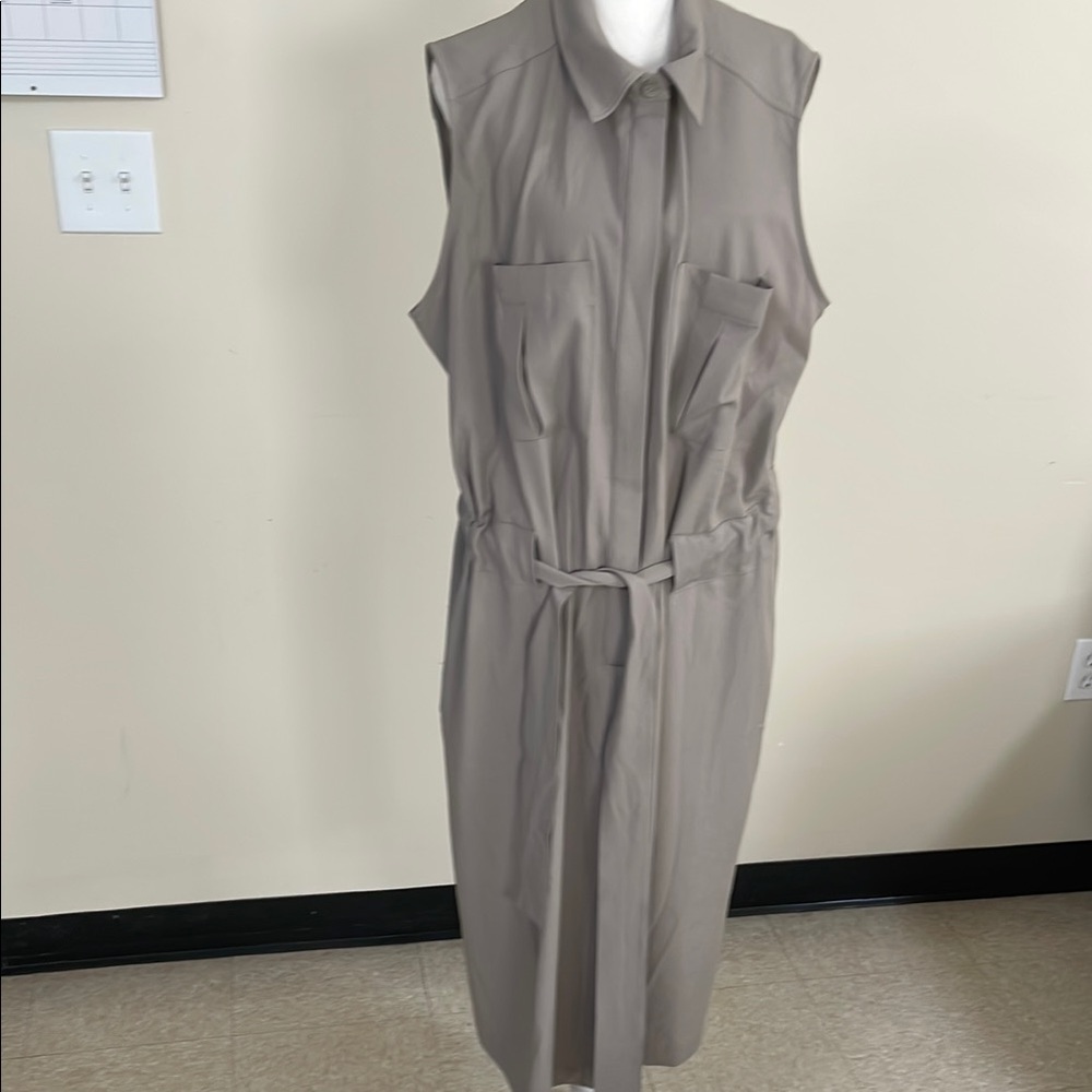Prologue Target Taupe Gray Sleeveless Utility Trench Dress XXL@